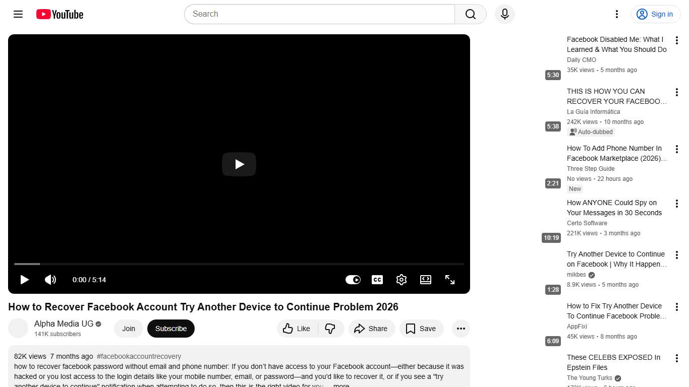 How to Recover Facebook Account Try Another Device to Continue Problem 2026 - YouTube